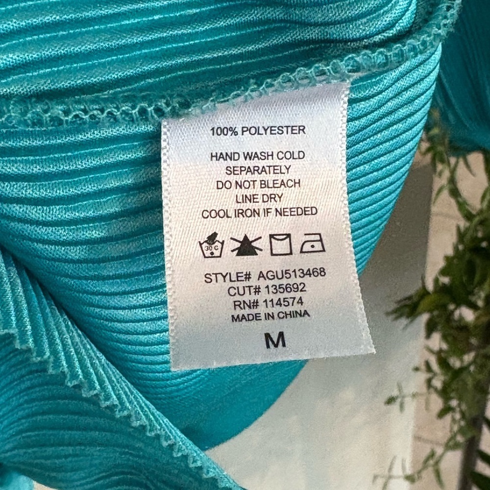 Teal RO&DE Button-Up Pleated Collared Shirt - Picture 5 of 6